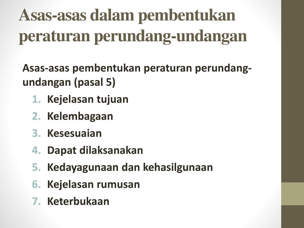 Asas Pembentukan Peraturan Perundang Undangan